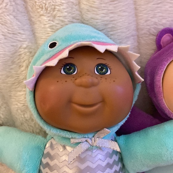 3 Cabbage Patch Kids Exotic Friends Collectible Cuties Trio shark hippo flamingo - Picture 2 of 10